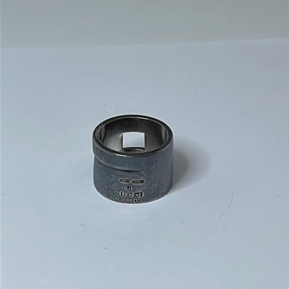 Authentic Gucci Ruthenium sterling silver band ring size5 - Picture 1 of 7